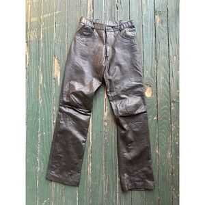 Leather Motorcycle Biker Riding  Pants Mens 29 Black Vintage 941
